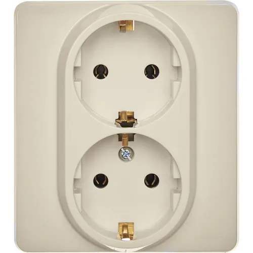 Розетка Inspiria 16А 250В 2х2P+E немецк. стандарт сл. кость IEK 673751 фото 3