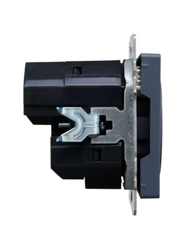 Розетка BRITE РЮш11-1-БрМ 16А с USB A+C 18Вт с заземл. защ. шторки механизм маренго IEK BR-R14-16-U22-018-K35 фото 2