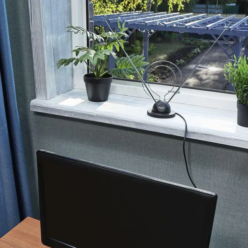 Антенна ТВ комнатная RX-100 телескопич. на подставке с кольцом VHF; UHF 47-860MHz REXANT 34-0100 фото 3