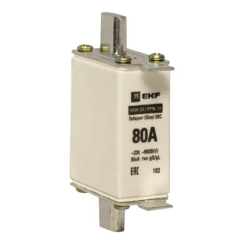 Вставка плавкая ППН-33 100/80А габарит 00С PROxima EKF fus-33/100/80 фото 6