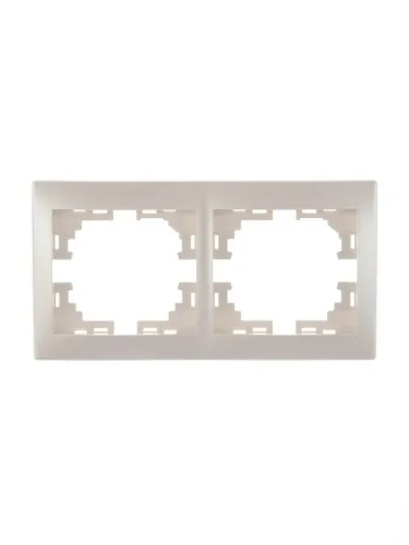Рамка 2-м Mira горизонт. жемчуж./бел. перламутр. LEZARD 701-3000-147