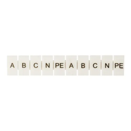 Маркеры для UT/ST/Push-in 2.5 с символами "A. B. C. N. PE" (уп.100шт) EKF zb-st-2.5-A-PE