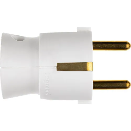 Вилка электрич. каб. Helium 16А нижний ввод с заземл. бел. Leg 050188 фото 2