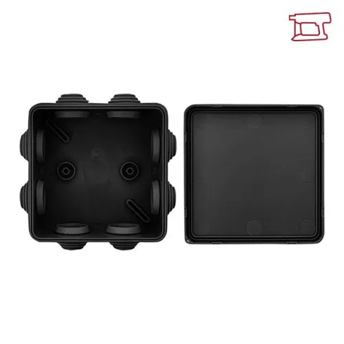 Коробка распаячная КМР-030-031 с крышкой наружная 85х85х40 8 мембранных вводов IP55 черн. EKF plc-kmr-030-031-b фото 3