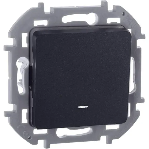 Выключатель 1-кл. Inspiria 10А IP20 250В 10AX с подсветкой/индикацией механизм антрацит IEK 673613