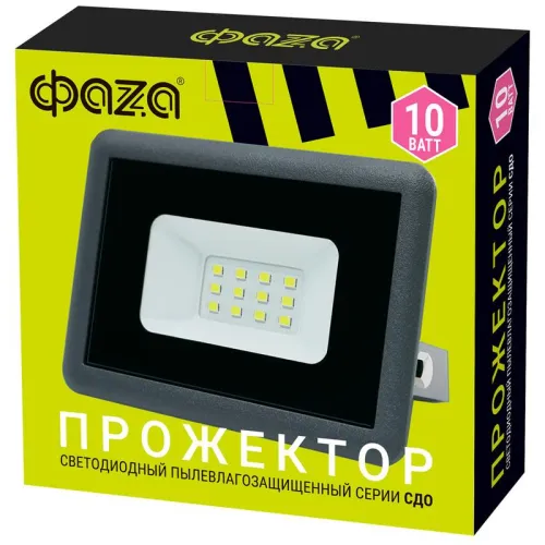 Прожектор светодиодный СДО-10 10Вт 6500К IP65 230В ДО GR ФАZА 5032033 фото 3