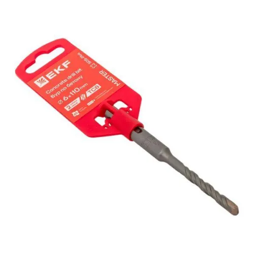 Бур по бетону SDS-plus 6х110мм 2 резца 4S спираль Master EKF db-6-110-2x4 фото 5