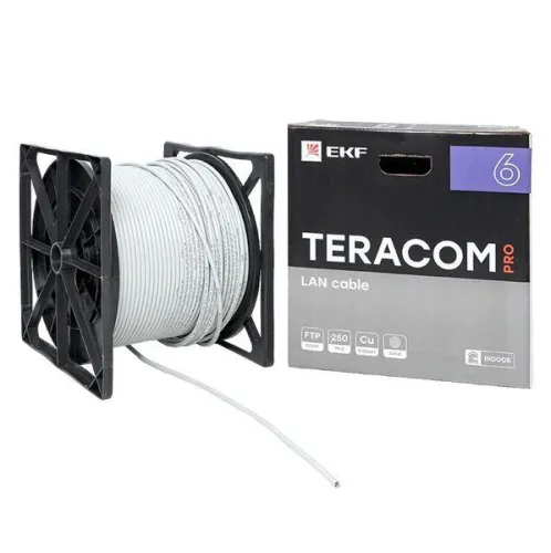 Кабель витая пара F/UTP кат.6 4 пары 23 AWG solid PVC сер. (уп.305м) TERACOM PRO EKF TRP-6FTP-04PVC-GY-IN3 фото 8