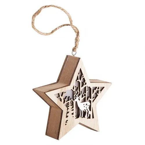 Фигура деревянная "Звездочка" 24х13х3.6см с подсветкой Neon-Night 504-022 фото 7