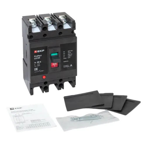 Выключатель автоматический 3п 80А 18кА LS125 ProPact EKF mccb-125-18-3-80-ls фото 2