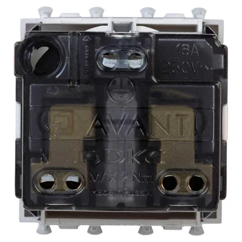 Розетка 1-м 2мод. Avanti "Закаленная сталь" 16А 2P+E защ. шторки сер. DKC 4404002 фото 2