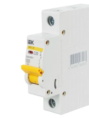 Выключатель автоматический модульный 1п C 20А 4.5кА ВА47-29 KARAT IEK MVA20-1-020-C фото 4