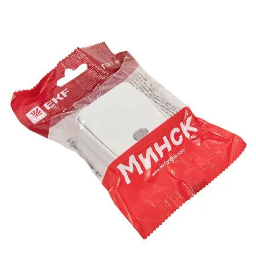 Выключатель 1-кл. ОП Минск 10А IP20 с индикатором бел. Basic EKF EGV10-121-10 фото 2