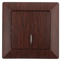 Выключатель 1-кл. СП Solo 4-102-10 10А 250В IP20 с подсветкой венге Intro Б0053570