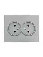 Розетка 2-м СП VESNA без заземл. ПБТ платина LEZARD 742-3500-128B