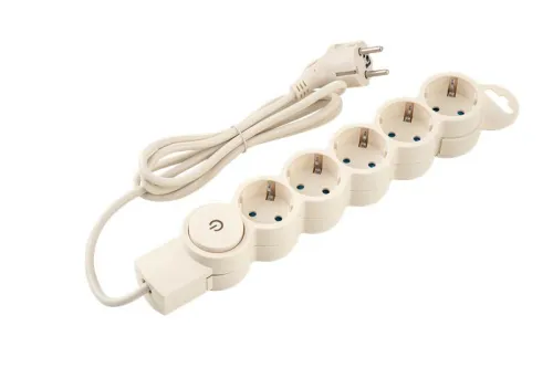 Фильтр сетевой 5х1.5м с/з с выкл 2кВт 10А/2 сл. кость Duwi 32570 3 фото 3