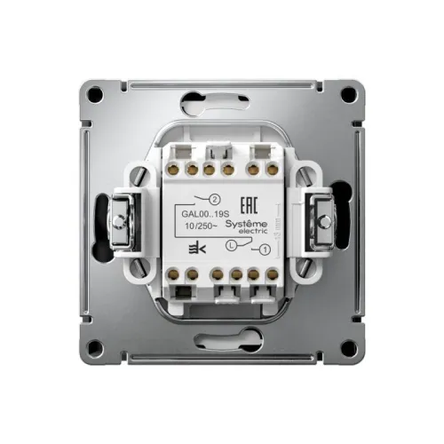 Выключатель для жалюзи 2-кл. ArtGallery 2х (сх. 4) 10А быстрозажим. клем. механизм карбон SE GAL001019S фото 5