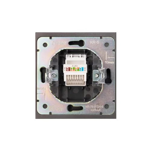 Розетка компьютерная СП STRONG MIELE RJ45 кат.6 графит Kranz KR-78-0724-6 фото 3