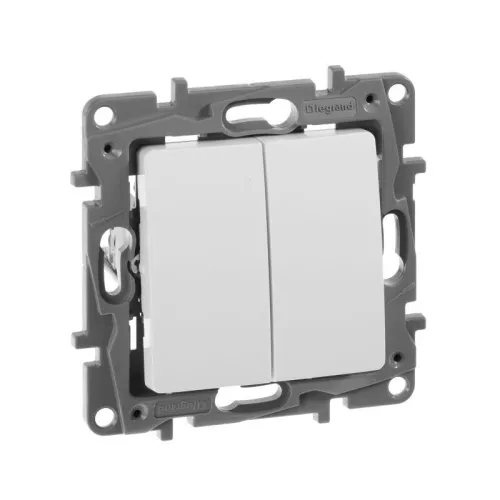 Переключатель 2-кл. СП Etika Plus 10А IP20 250В 10AX безвинтов. зажимы механизм бел. IEK 672212