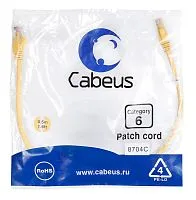 Патч-корд U/UTP кат.6 PC-UTP-RJ45-Cat.6-0.5m-YL 2xRJ45/8p8c неэкранир. PVC 0.5м желт. Cabeus 8704c