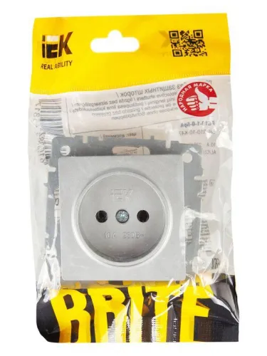 Розетка BRITE РС10-1-0-БрА 10А без заземл. без защ. шторок механизм алюм. IEK BR-R10-10-K47 фото 5