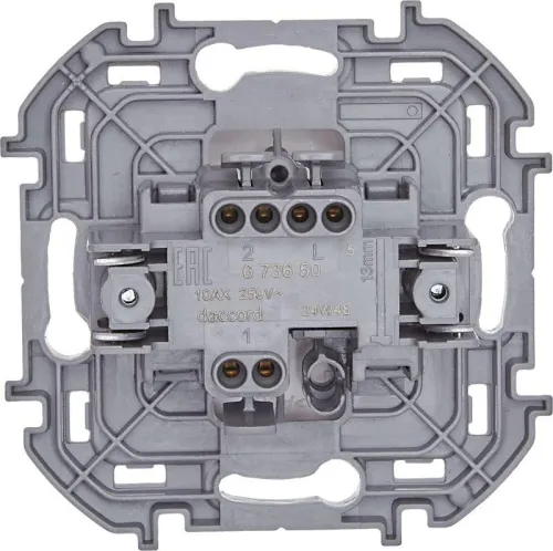 Переключатель 1-кл. Inspiria 10А IP20 250В 10AX механизм бел. IEK 673650 фото 3