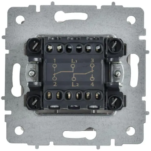 Выключатель проходной 2-кл. СП BRITE ВС10-2-6-БрАБ 10А механизм арктич. бел. IEK BR-V22-0-10-K91 фото 4