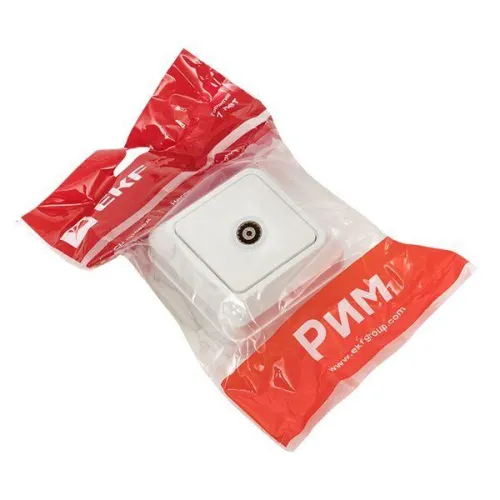 Розетка телевизионная TV 1-м ОП Рим 5-862МГц 75Ом бел. PROxima EKF ENA00-027-10 фото 2