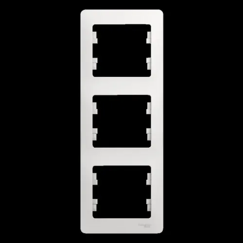 Рамка 3-м Glossa вертикал. бел. SE GSL000107 фото 3