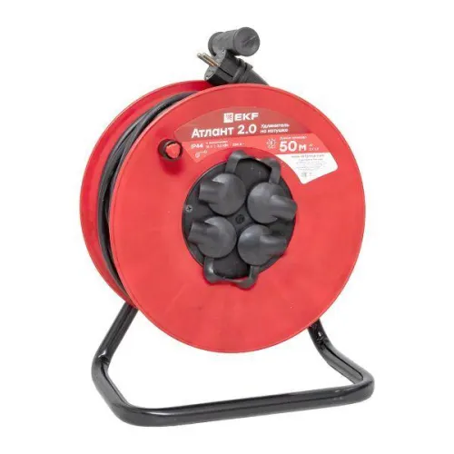 Удлинитель на катушке 4х50м с заземл. 16А IP44 Атлант 2.0 3.5кВт КГ 3х1.5 PROxima EKF UKA02-16-315R-4-50-IP44