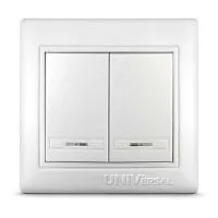 Выключатель 2-кл. СП Севиль 10А IP20 с подсветкой бел. UNIVersal С0123