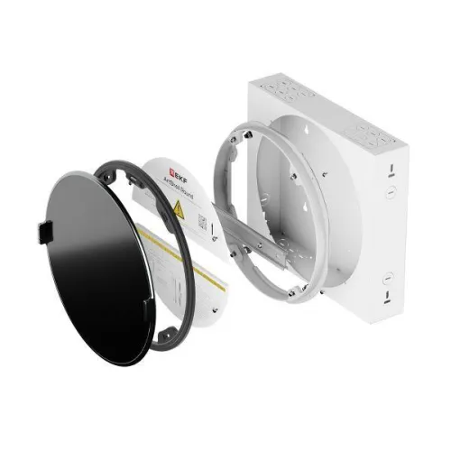 Корпус ArtShell Round силовой встраив. 16мод. Круглый черн. дверь из закал. стекла EKF artshell-r-16p-cb фото 5