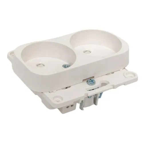 Розетка 2-м СП Стокгольм 10А IP20 без заземл. защ. шторки механизм бел. PROxima EKF EYR10-102-10 фото 7