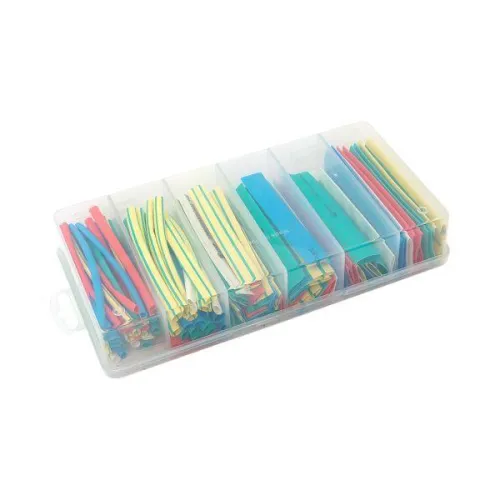 Набор трубок термоусадочных ТУТ 4/2; 6/3; 8/4; 10/5; 12/6; 20/10 100мм бокс 5 цветов 105шт PROxima EKF tut-n-5-r фото 4