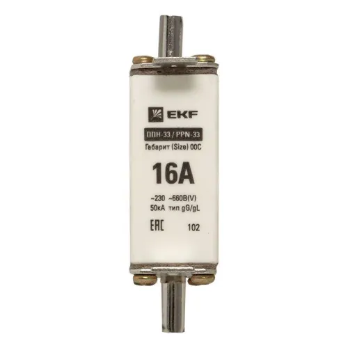 Вставка плавкая ППН-33 100/16А габарит 00C PROxima EKF fus-33/100/16 фото 3