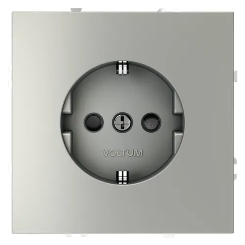 Розетка 1-м СП S70 16А с заземл. защ. шторки механизм сталь Voltum VLS040205