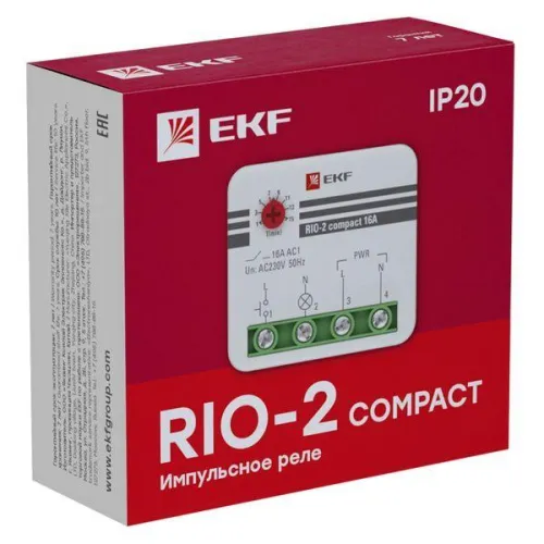 Реле импульсное RIO-2 compact 10А PROxima EKF rio-2k-10 фото 2