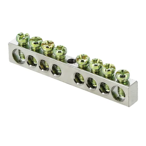 Шина PEN "ноль-земля" 6х9 8 отверст. цинк крепеж по центру PROxima EKF sn1-63-08 фото 2