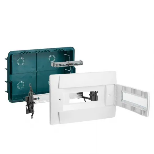 Бокс СП Practibox 1х12 мод. с шинами N и PE IP40 бел/бел. двер. Leg 601117 фото 2