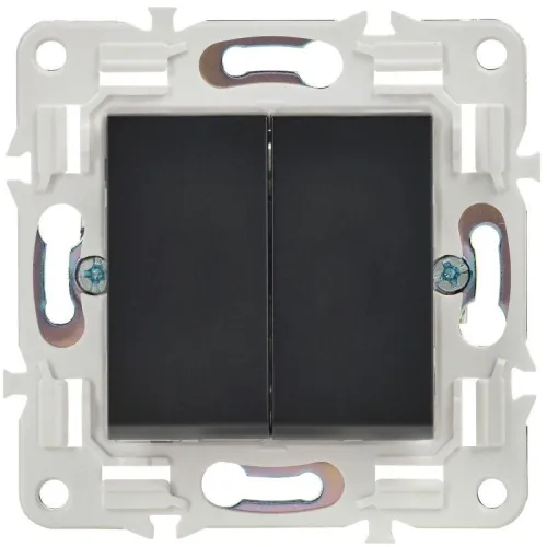 Выключатель проходной 2-кл. SKANDY 10А SK-V05Bl черн. IEK SK-V22-0-10-K02 фото 2