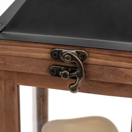 Фонарь декоративный со свечкой корпус из дерева размер 14х14х35cм тепл. бел. Neon-Night 513-075 фото 2