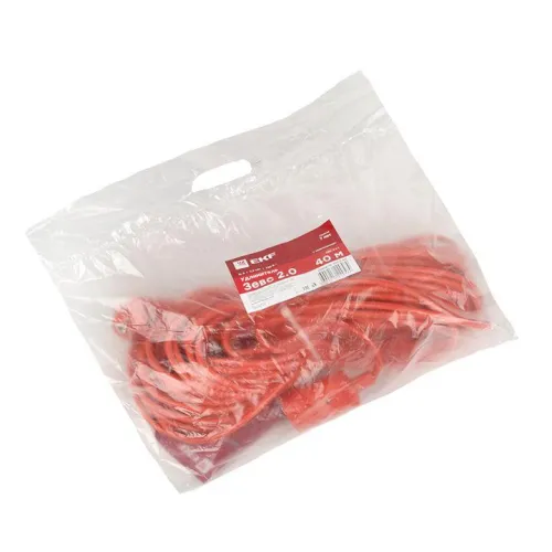 Удлинитель-шнур 1х40м с заземл. 16А IP20 Зевс 2.0 3.5кВт ПВС 3х1 PROxima EKF USB02-16-310-1-40 фото 3