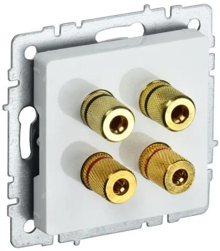 Аудиорозетка 4-м BRITE РА10-БрБ механизм бел. IEK BR-S40-K01