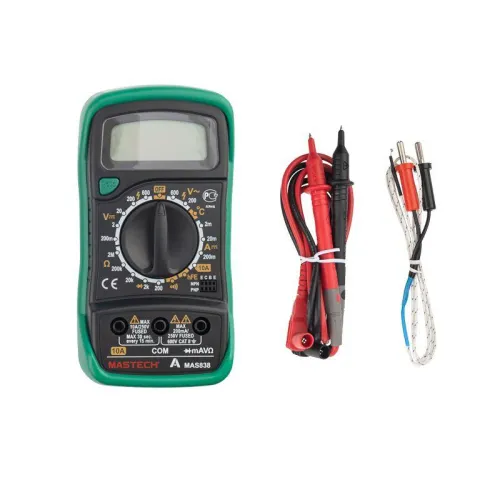 Мультиметр портативный MAS838 в кожухе с прозвонкой и измерением температуры Mastech 13-2008 фото 5