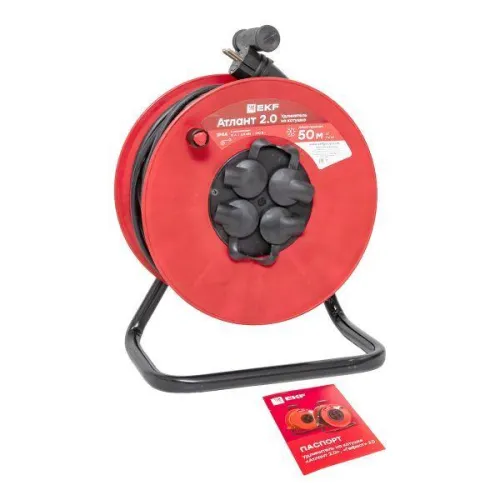 Удлинитель на катушке 4х50м с заземл. 16А IP44 Атлант 2.0 3.5кВт КГ 3х1.5 PROxima EKF UKA02-16-315R-4-50-IP44 фото 10