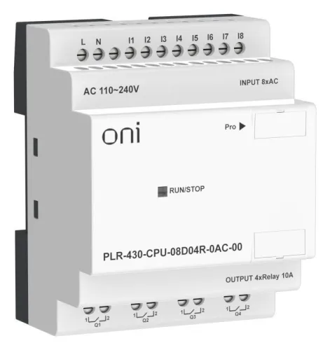 Модуль ЦПУ ПЛК 430 8 DI 4 RO 220В AC без экрана ONI PLR-430-CPU-08D04R-0AC-00 фото 8