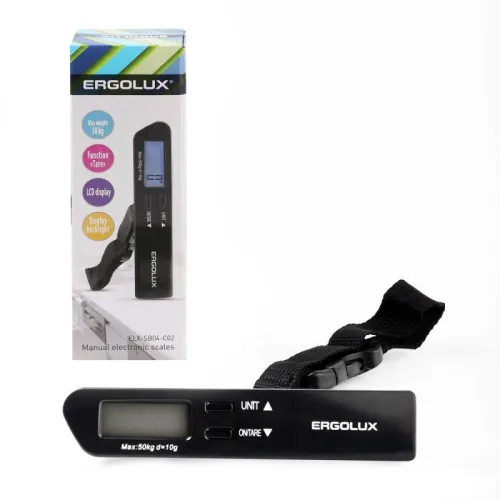 Весы ручные электронные ELX-SB04-C02 до 50кг безмен черн. Ergolux 15133
