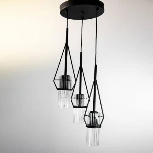 Светильник "Вираж" 232 (плафон 0016) НСБ 01-3х60-176 Е27 [ИМ] подвесной черн. Элетех 1005405277 фото 4