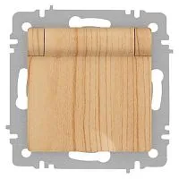 Розетка 1-м СП Accent 6-203-11 16А IP20 250В 2P+E Schuko с крышкой AL/CU сосна Intro Б0063479