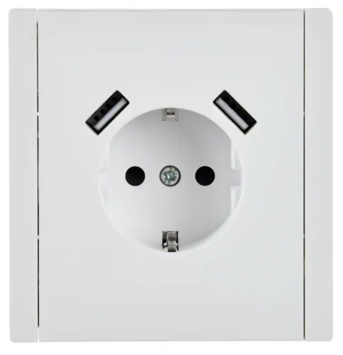 Розетка FORTE&PIANO 16А USB A+A 3.1А FP245 с заземл. защ.шторки винт. крепл. бел. IEK FP-R14-16-U21-D31-K01 фото 2